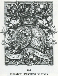Bookplate of the late Queen Elizabeth the Queen Mother